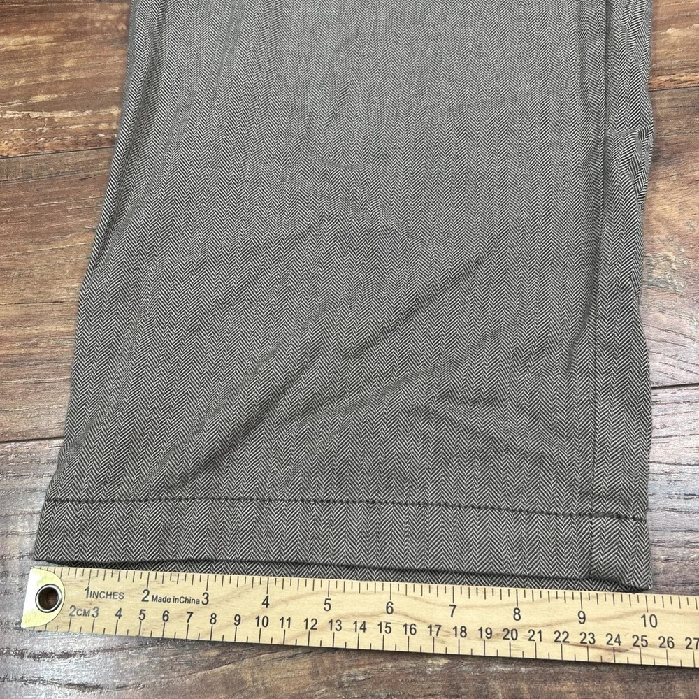 J. Jill Womens Pants Brown‎ Casual Dress Pant Wide Leg Capri Herringbone Size 12